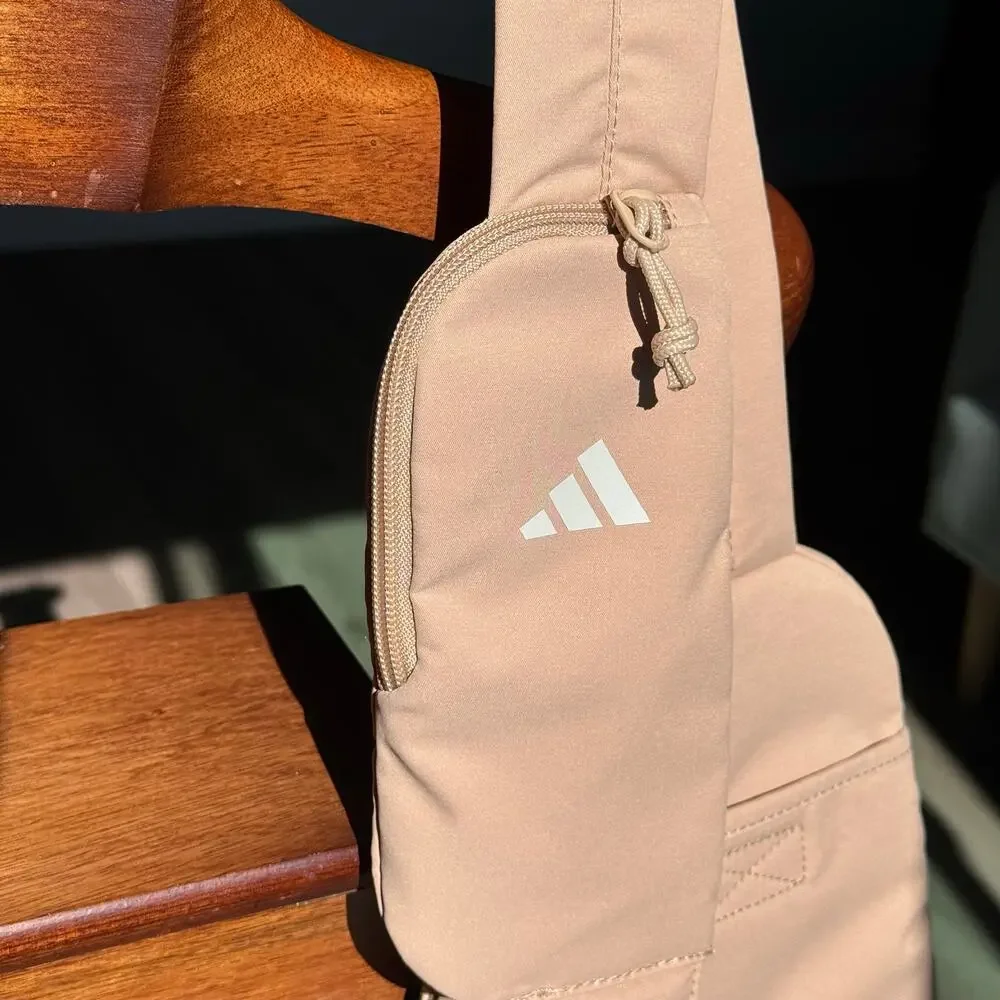NWT Adidas Essentials 3 Sling Crossbody Bag Warm Sandstone Beige JK5347